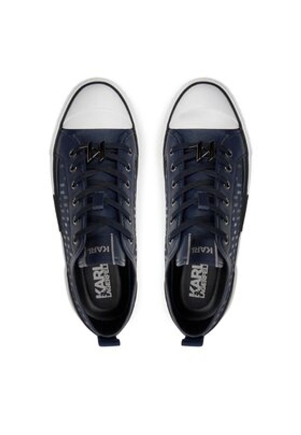 Karl Lagerfeld - KARL LAGERFELD Trampki KL50424 Granatowy. Kolor: niebieski. Materiał: skóra