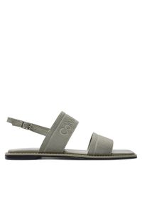Calvin Klein Sandały Flat Sandal He HW0HW01990 Szary. Kolor: szary. Materiał: materiał