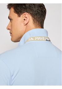 La Martina Polo Piquet CCMP02 PK001 Błękitny Slim Fit. Typ kołnierza: polo. Kolor: niebieski. Materiał: bawełna #4