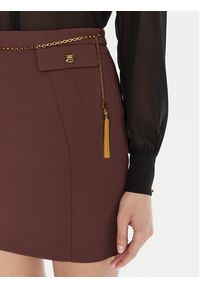 Elisabetta Franchi Spódnica mini GO-148-57E2-V380 Brązowy Slim Fit. Kolor: brązowy. Materiał: syntetyk #4