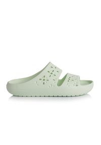 Crocs Klapki Classic Floral Cutout Sandal 210966 Zielony. Kolor: zielony