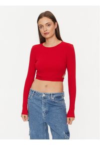 only - ONLY Bluzka 15293922 Czerwony Slim Fit. Kolor: czerwony. Materiał: bawełna #1