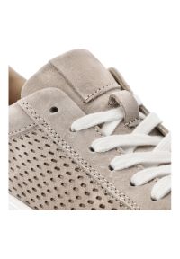 Sneakersy damskie Filippo, cholewka ze skóry naturalnej zamszowej perforowane wstawki po bokach wiązany fason, beżowe, DP7520/26. Kolor: beżowy. Materiał: skóra, zamsz. Szerokość cholewki: normalna #6