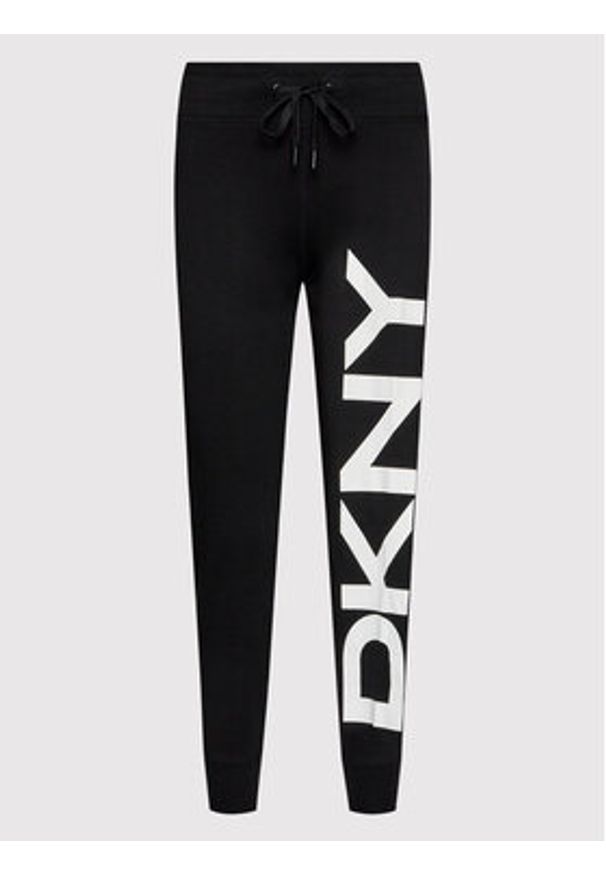 DKNY Sport Spodnie dresowe DP1P1947 Czarny Regular Fit. Kolor: czarny. Materiał: bawełna