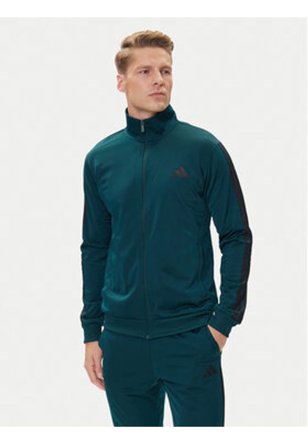 Adidas - adidas Dres Basic 3-Stripes JX5502 Zielony Regular Fit. Kolor: zielony. Materiał: syntetyk