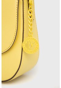 DKNY - Dkny torebka skórzana R21E3R75 kolor żółty. Kolor: żółty. Materiał: skórzane. Rodzaj torebki: na ramię #5