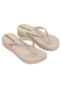 Japonki damskie Ipanema Mesh X Plat. Kolor: beżowy. Materiał: mesh. Styl: sportowy #1