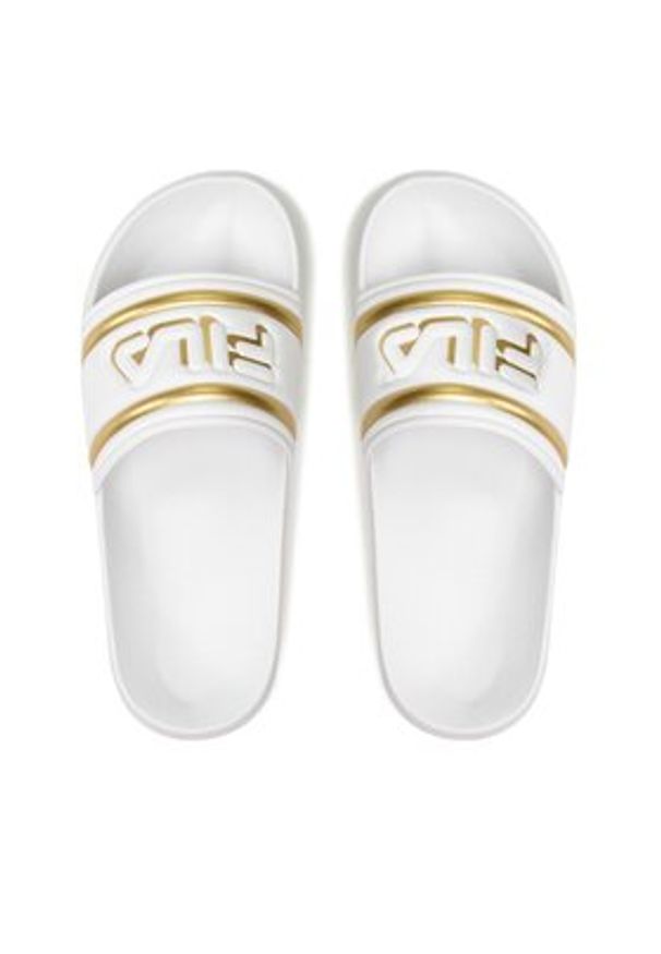 Fila Klapki Morro Bay Logo Slipper Wmn FFW0102.13069 Biały. Kolor: biały. Materiał: skóra