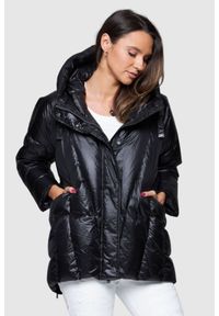 DIEGO M Czarna damska kurtka puchowa z kapturem, Rozmiar 38 EU - 42 IT. Typ kołnierza: kaptur. Kolor: czarny. Materiał: puch #1