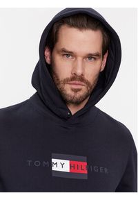 TOMMY HILFIGER - Tommy Hilfiger Bluza Flag Hoody MW0MW37861 Granatowy Regular Fit. Kolor: niebieski. Materiał: syntetyk