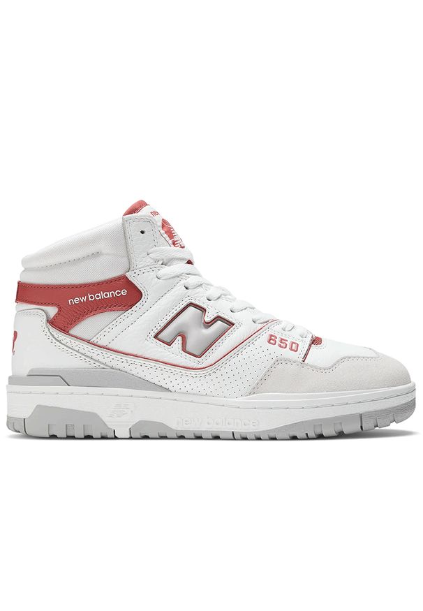 Buty New Balance BB650RWF - białe. Okazja: na co dzień. Wysokość cholewki: przed kolano. Kolor: biały. Materiał: materiał, skóra. Szerokość cholewki: normalna. Sezon: lato. Sport: fitness, koszykówka