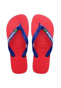 Havaianas japonki BRASIL LOGO kolor czerwony 4110850.7797. Kolor: czerwony. Materiał: materiał, guma. Wzór: gładki #1
