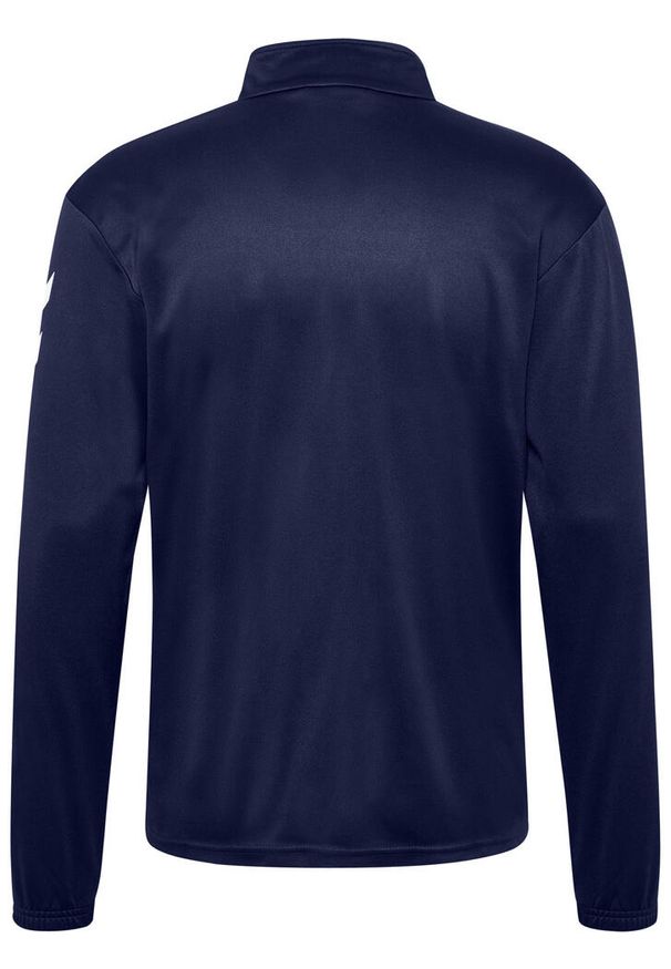 Dres Hummel Logo. Kolor: niebieski. Materiał: dresówka. Sport: piłka nożna