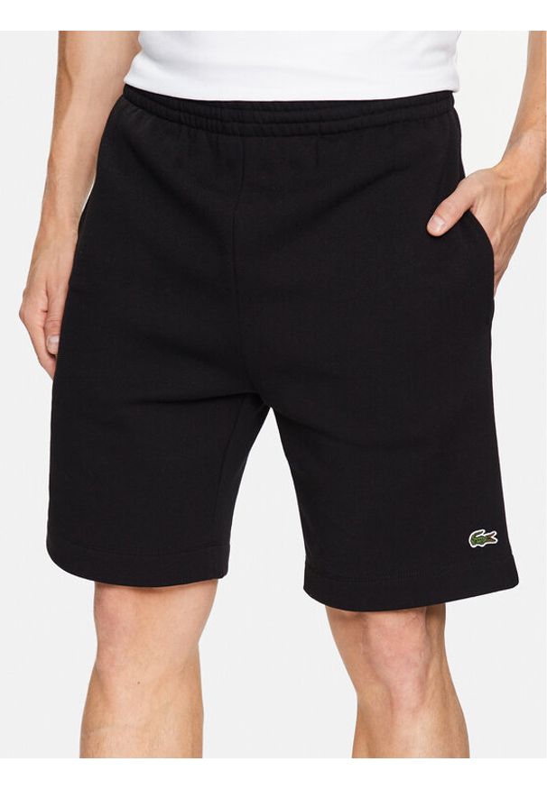 Lacoste Szorty sportowe GH9627 Czarny Regular Fit. Kolor: czarny. Materiał: bawełna. Styl: sportowy