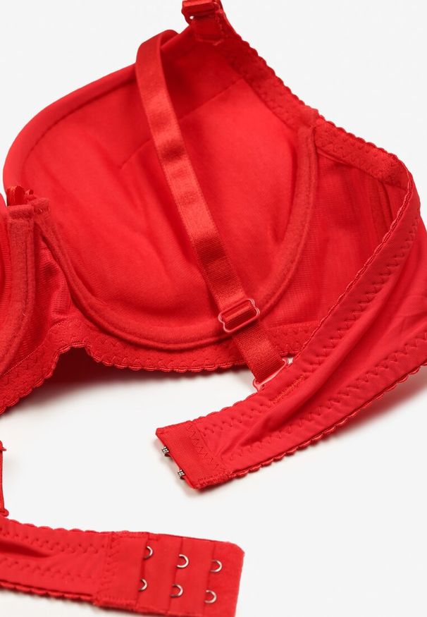 Renee - Czerwony Biustonosz z Efektem Push-Up z Regulowanymi Odpinanymi Ramiączkami Haeliana. Kolor: czerwony. Rodzaj stanika: odpinane ramiączka, push-up