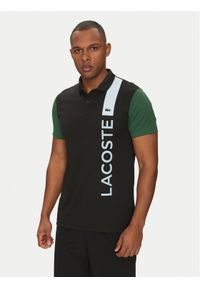 Lacoste Polo DH8940 Czarny Regular Fit. Typ kołnierza: polo. Kolor: czarny. Materiał: syntetyk
