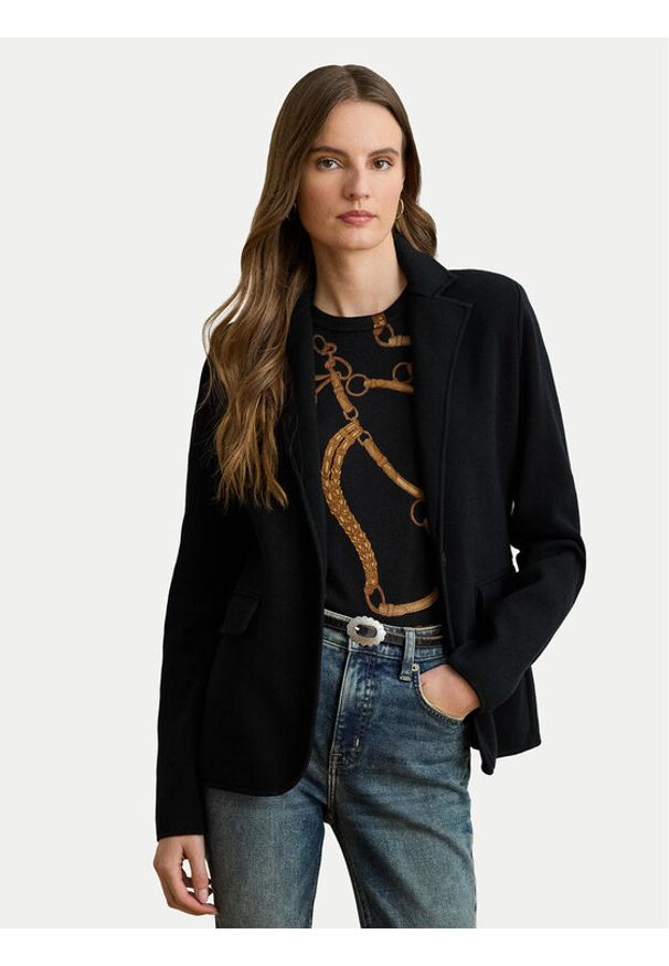 Lauren Ralph Lauren - LAUREN RALPH LAUREN Marynarka 200971364001 Czarny Straight Fit. Kolor: czarny. Materiał: bawełna