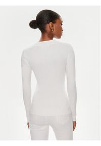 Morgan Sweter 241-MDELF Biały Slim Fit. Kolor: biały. Materiał: wiskoza