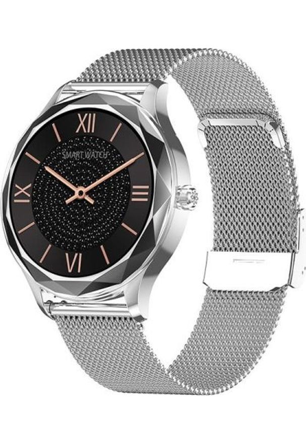 Smartwatch Garett Electronics Lady Ann RT Srebrny (Lady Ann RT srebrny, stalowy). Rodzaj zegarka: smartwatch. Kolor: srebrny, wielokolorowy, szary