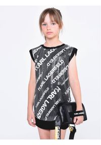 Karl Lagerfeld Kids Sukienka elegancka Z12242 S Czarny Regular Fit. Kolor: czarny. Materiał: wiskoza. Styl: elegancki