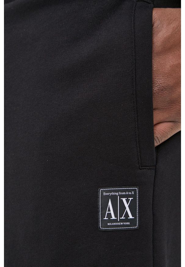 Armani Exchange szorty bawełniane męskie kolor czarny. Kolor: czarny. Materiał: bawełna
