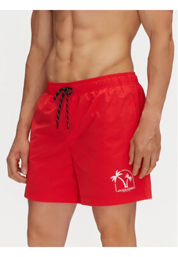 Jack & Jones Szorty kąpielowe Maui 12278729 Czerwony Regular Fit. Kolor: czerwony. Materiał: syntetyk