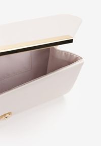 Renee - Beżowa Torebka Kopertówka z Klapą na Magnes z Imitacji Skóry Amiza. Kolor: beżowy. Materiał: skórzane. Styl: klasyczny