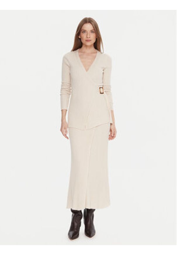 Kontatto Spódnica maxi 3M0955C Écru Regular Fit. Materiał: syntetyk