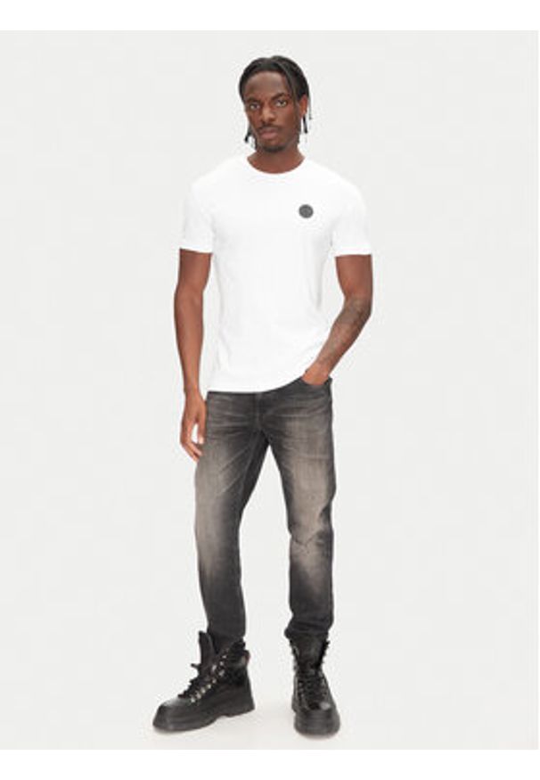 Just Cavalli T-Shirt 78OAHT12 Biały Slim Fit. Kolor: biały. Materiał: bawełna