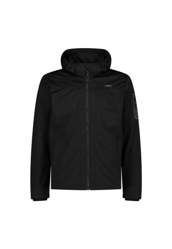 Kurtka męska turystyczna CMP 39A5027. Typ kołnierza: kaptur. Kolor: czarny. Materiał: softshell. Sport: turystyka piesza