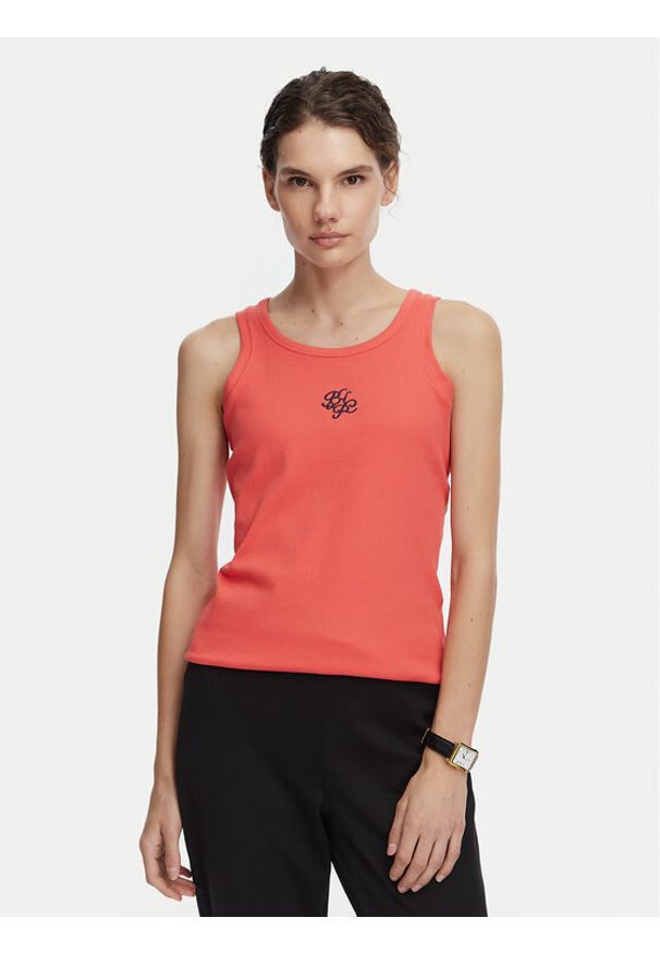 Beverly Hills Polo Club Top P-SS26W-TK550000 Koralowy Regular Fit. Typ kołnierza: polo. Kolor: pomarańczowy. Materiał: bawełna