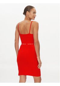 Calvin Klein Jeans Sukienka letnia Logo J20J219644 Czerwony Slim Fit. Kolor: czerwony. Materiał: bawełna. Sezon: lato