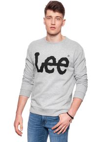 Lee - BLUZA MĘSKA LEE LOGO SWS GREY MELE L81QUB37. Wzór: nadruk. Styl: klasyczny #5