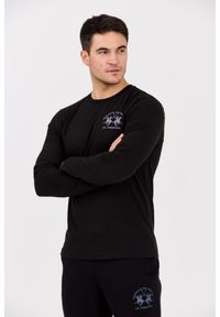 La Martina - LA MARTINA Czarny longsleeve męski JERSEY, Rozmiar XXL. Kolor: czarny. Materiał: jersey. Długość rękawa: długi rękaw #4