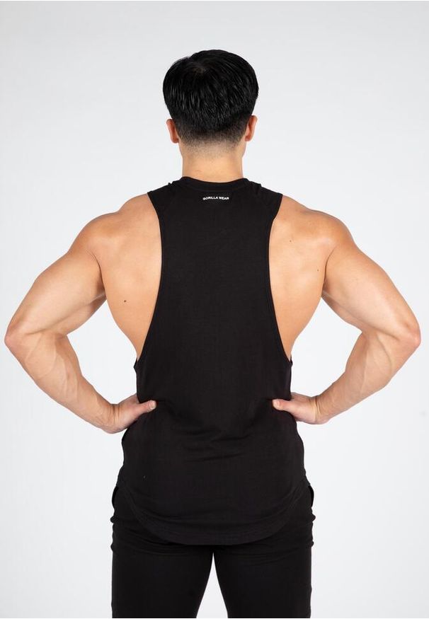 GORILLA WEAR - Tank top fitness męski Milo Drop Armhole. Kolor: czarny. Długość rękawa: bez rękawów. Styl: sportowy
