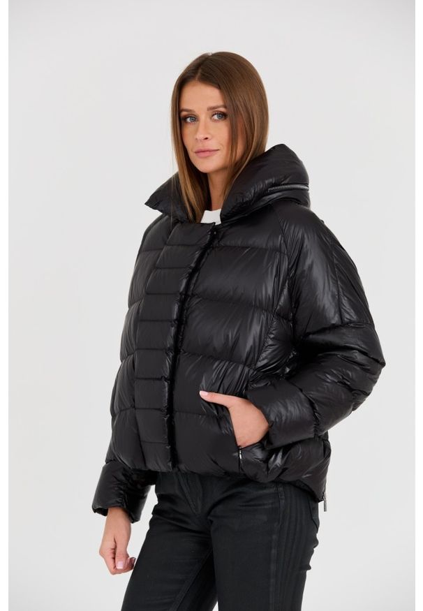 DIEGO M Czarna damska kurtka, Rozmiar 42 EU - 46 IT. Kolor: czarny