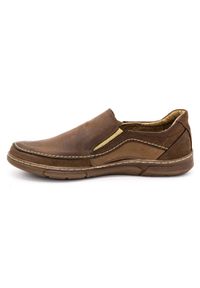 Olivier Buty męskie slip-on 283GT brązowe. Zapięcie: bez zapięcia. Kolor: brązowy. Materiał: jeans, skóra. Sezon: wiosna, jesień. Styl: sportowy #2