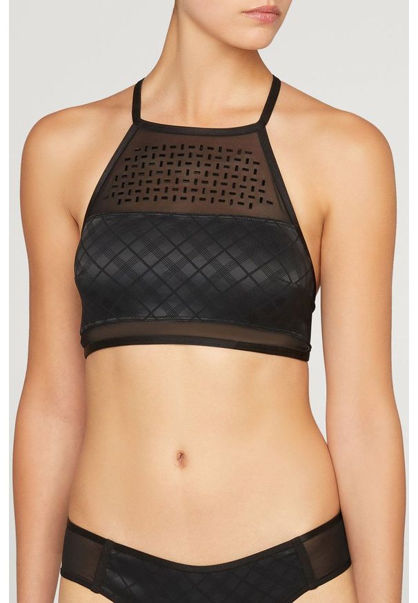 Wolford Biustonosz kolor czarny wzorzysty. Kolor: czarny