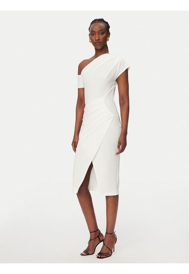 Rinascimento Sukienka koktajlowa CFC0127793003 Biały Slim Fit. Kolor: biały. Materiał: syntetyk. Styl: wizytowy