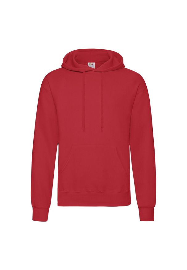 FRUIT OF THE LOOM - Męska Klasyczna Bluza Z Kapturem. Typ kołnierza: kaptur. Kolor: czerwony