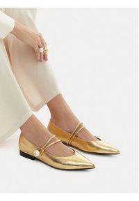 Gino Rossi - GINO ROSSI Baleriny CEO-ROSE-LT2512-72 Złoty. Kolor: złoty. Materiał: skóra #2