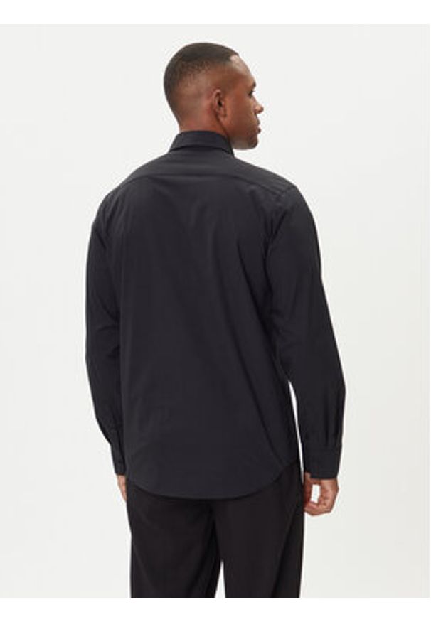 Karl Lagerfeld - KARL LAGERFELD Koszula 605911 554671 Czarny Slim Fit. Typ kołnierza: dekolt w karo. Kolor: czarny. Materiał: bawełna