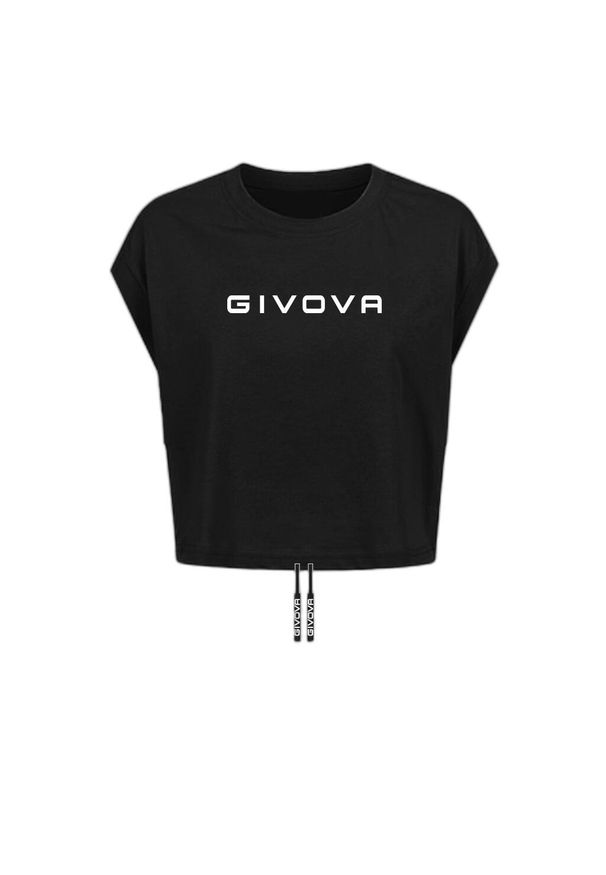 Koszulka damska Givova. Typ kołnierza: dekolt w łódkę. Kolor: czarny. Materiał: bawełna