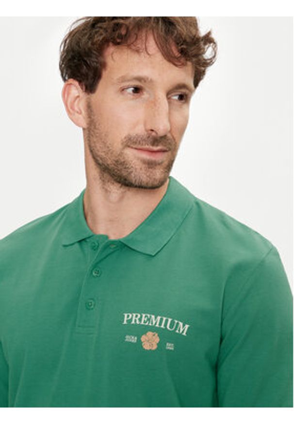 Jack & Jones - Jack&Jones Polo Jprblaalfie 12259678 Zielony Regular Fit. Typ kołnierza: polo. Kolor: zielony. Materiał: bawełna
