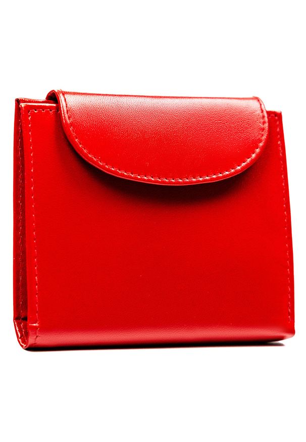 4U CAVALDI - Niewielki portfel damski ze skóry naturalnej w czerwonym kolorze zamykany na zatrzask 4U Cavaldi N202-SCL-BL. Kolor: czerwony. Materiał: skóra