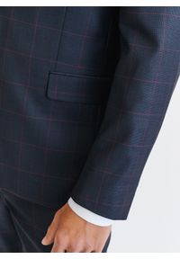 Pako Lorente - PAKO LORENTE – Granatowa marynarka garniturowa w bordową kratę Windowpane. Kolor: czerwony, niebieski, wielokolorowy. Materiał: wełna #2