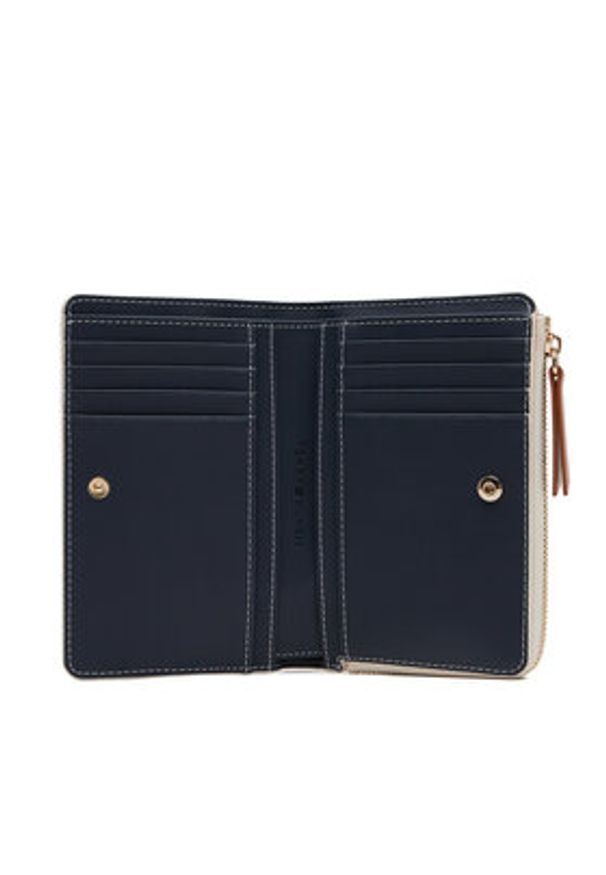 TOMMY HILFIGER - Tommy Hilfiger Duży Portfel Damski Th Monoplay Leather Med 7 Wallet AW0AW17417 Écru. Materiał: skóra