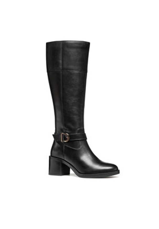 Geox Kozaki D Serilda 60 D56XXB 00043 C9999 Czarny. Kolor: czarny. Materiał: skóra