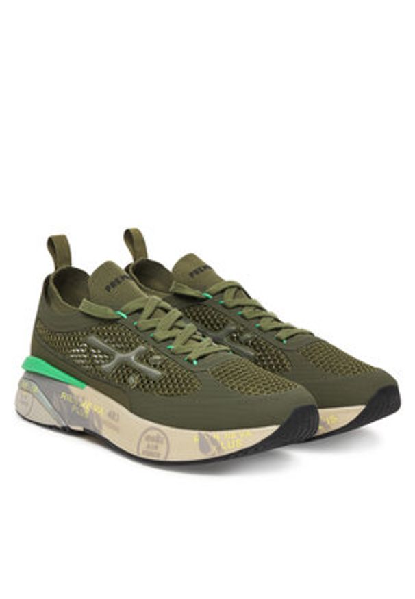 Premiata Sneakersy Moerun0.1 Var 8259 Zielony. Kolor: zielony. Materiał: skóra, zamsz