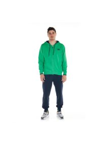 LEONE 1947 APPAREL - Sportowy dres męski Fluo z kapturem. Kolor: zielony, niebieski, wielokolorowy. Materiał: dresówka. Sport: fitness